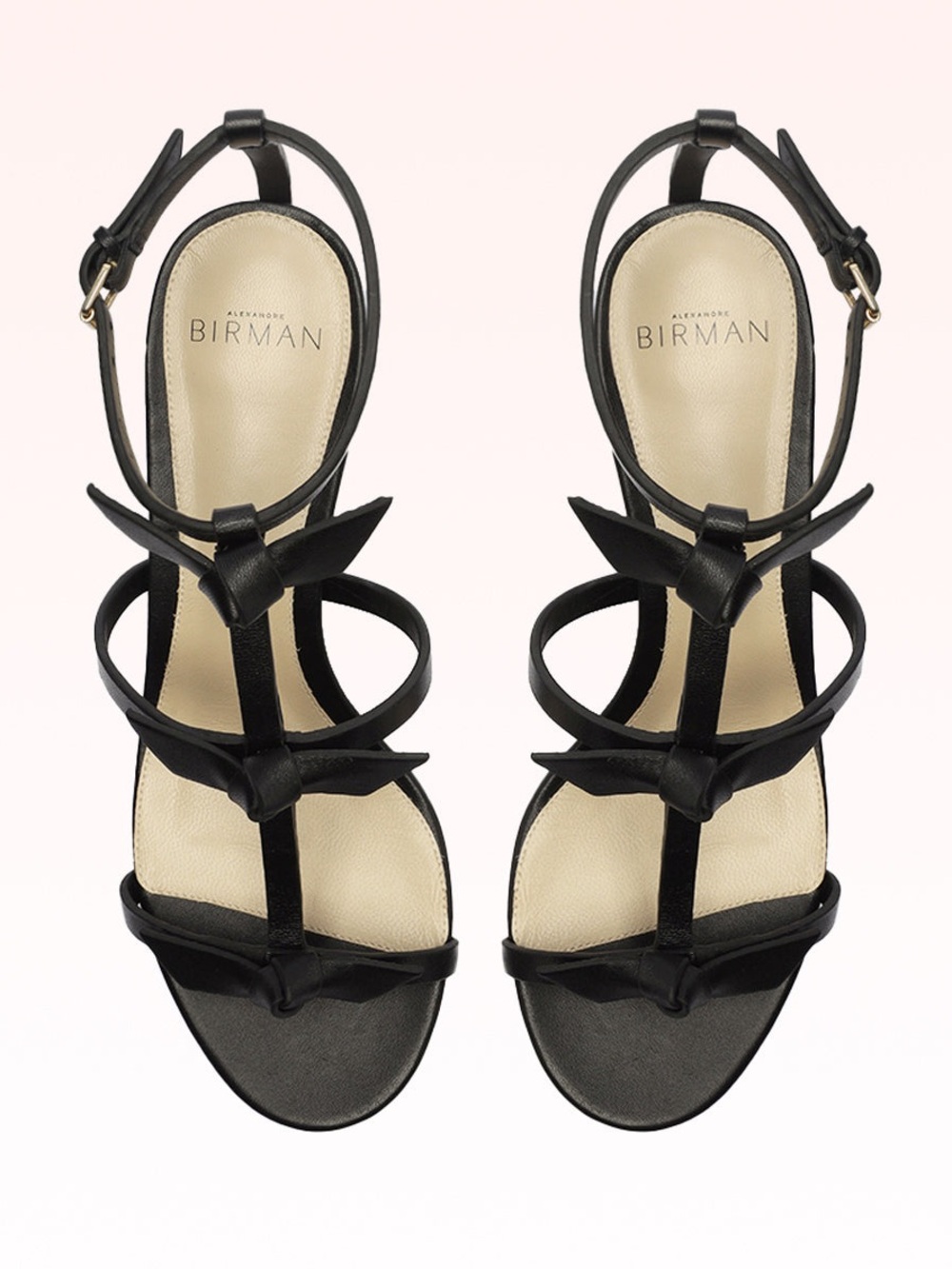 Alexandre Birman Slim Lolita 45 Leather Sandals Black Size 38 IT 7.5 US Heels